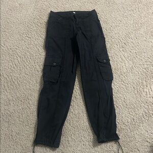 Garage Black Cargo Parachute Pants
